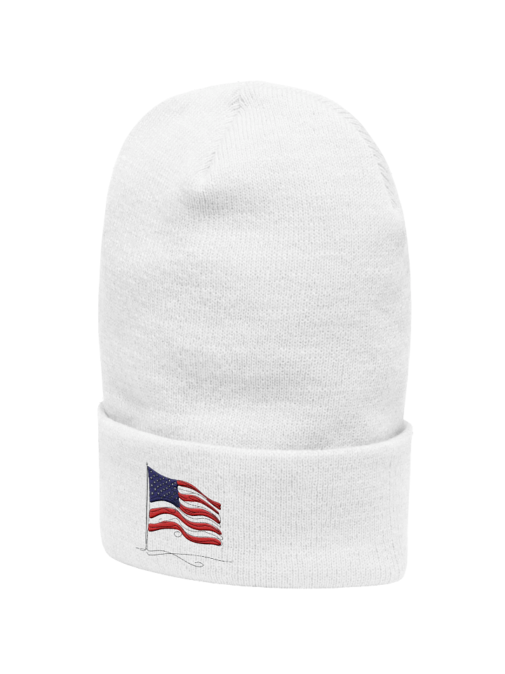 American Flag WaveLine Art Design Beanie product image (12)