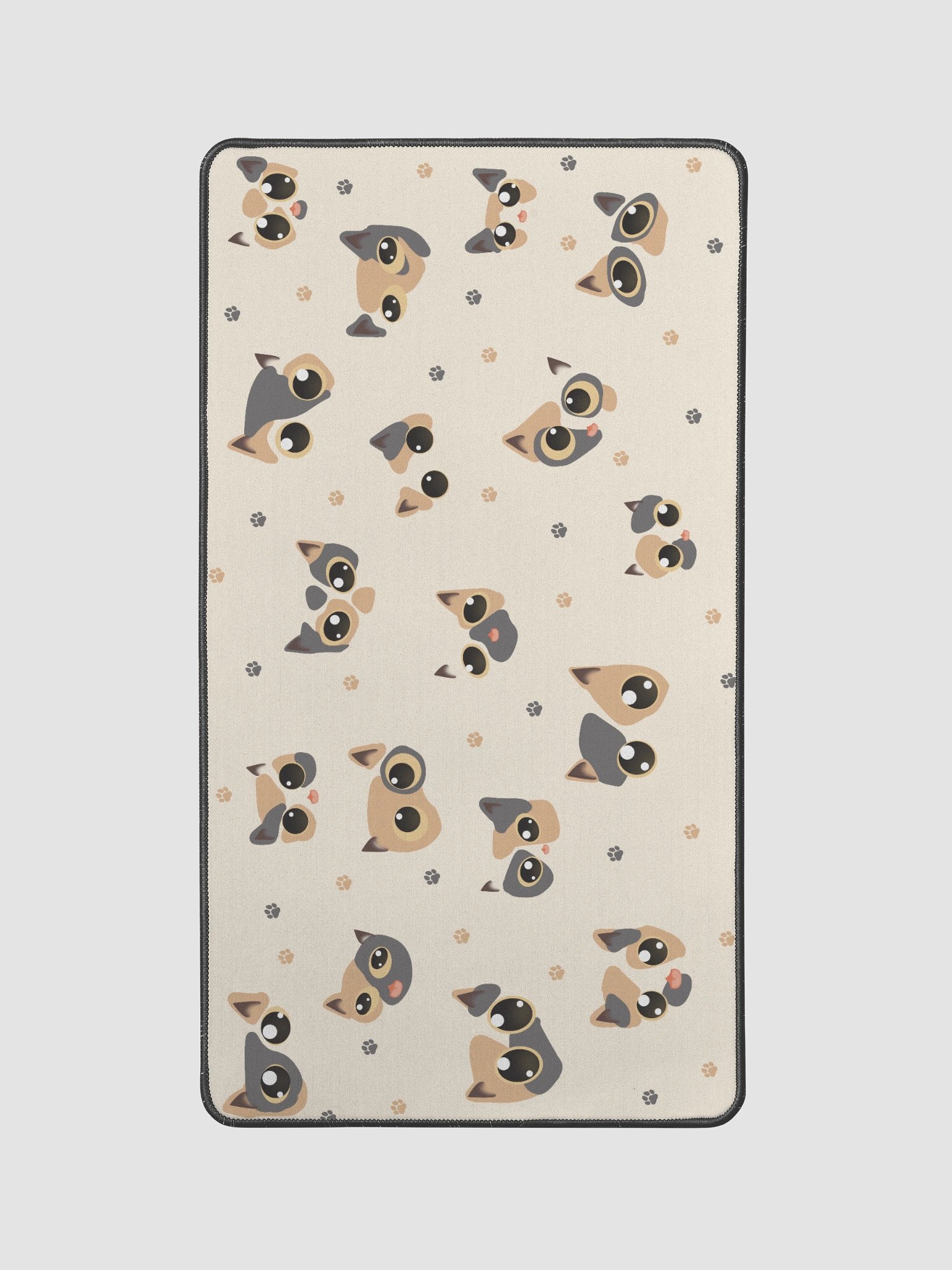 Cute Calico Cat Faces (Yellow Eyes) Desk Mat 12" x 22" product image (1)