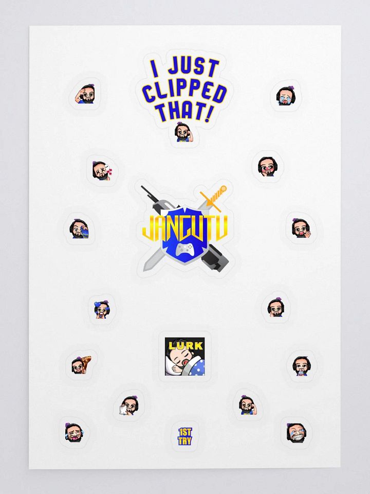 Jangutu Sticker Sheet: Logo & Emote Extravaganza! product image (1)