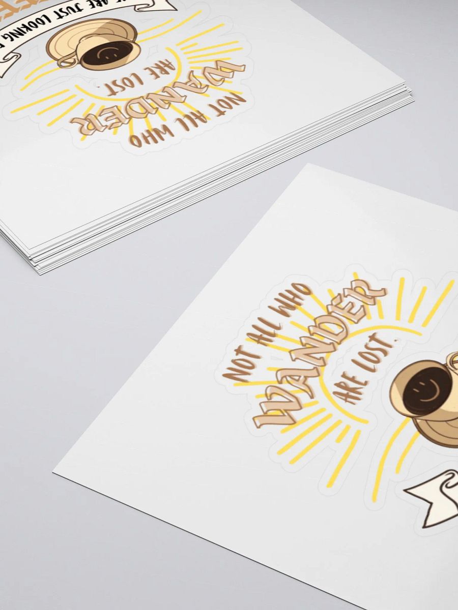 Not all who wander are lost. Some are just looking for coffee. - Whimsical sticker product image (4)