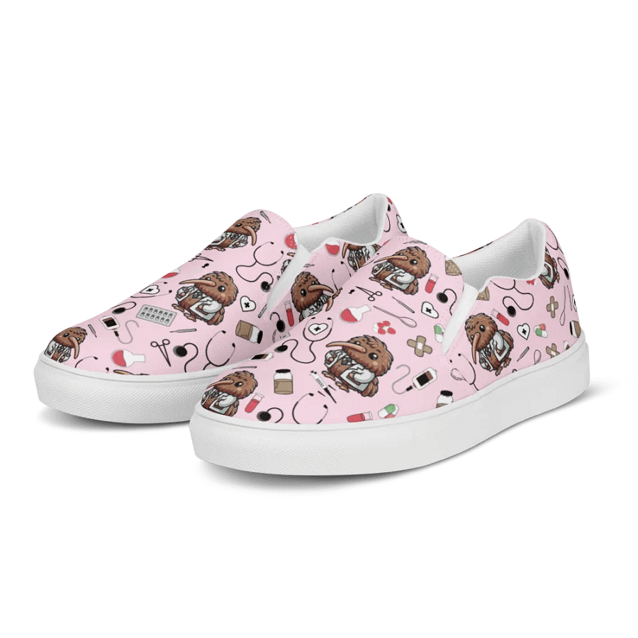 Cute Medical Kiwi Slip-On Canvas Shoes (Pink) product image (6)