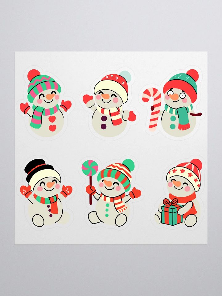 Cute Snowman Stickers Set – Perfect for Christmas Cards, Craft Project and Gifts product image (1)