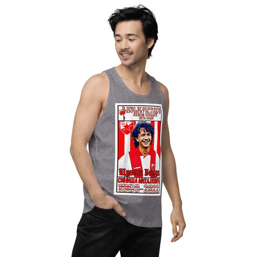 Siniša Mihajlović (FK Crvena Zvezda) #6 Cotton Heritage Men's Premium Tank Top product image (3)