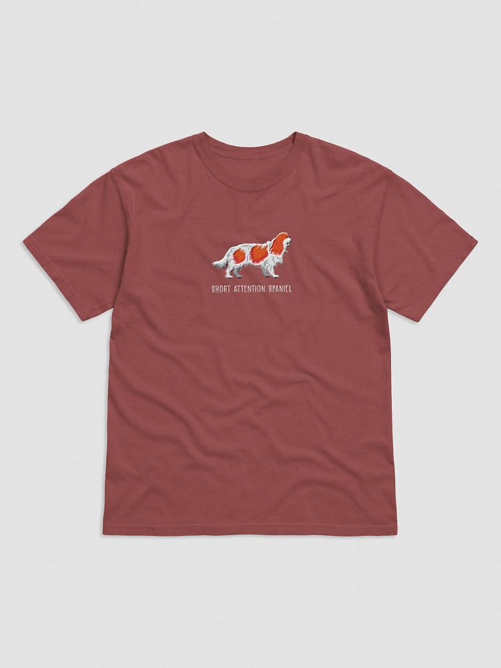 Short Attention Spaniel T-Shirt(Embroidered) of a King Charles Spaniel(Blenheim) product image (4)