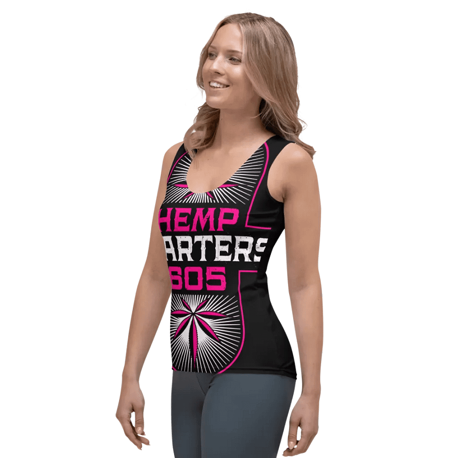 HempQuarters Pink Logo Tank Top product image (5)
