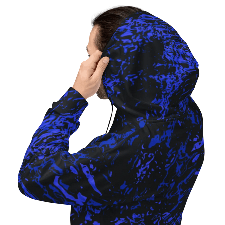 Dark Purple and Black Marble Effect Unisex All Over Print Hoodie product image (4)