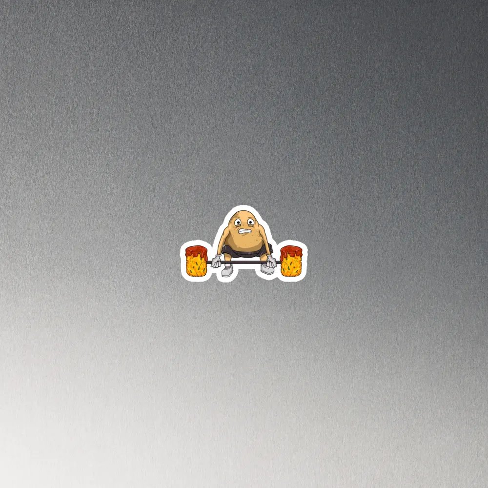 Spud Strength: Tater Tot Barbell Cartoon Die-Cut Magnets product image (4)