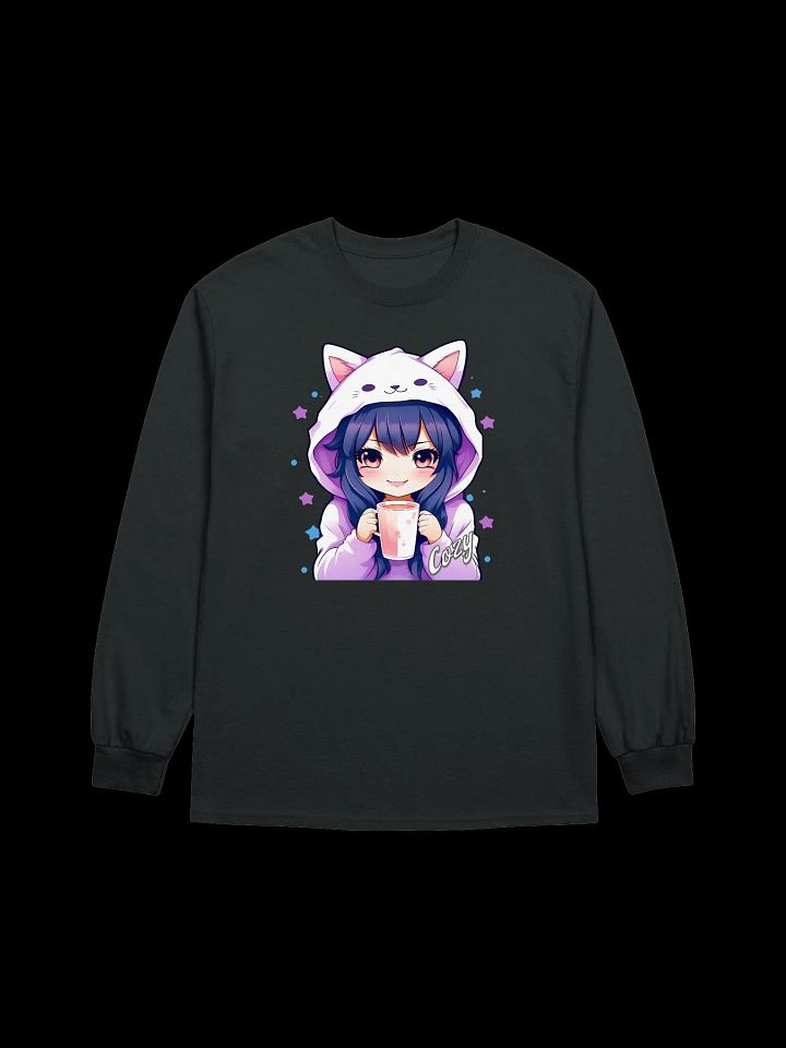 Cozy Kawaii Anime Girl v1 - Gildan Ultra Cotton Unisex Long Sleeve T-Shirt product image (2)