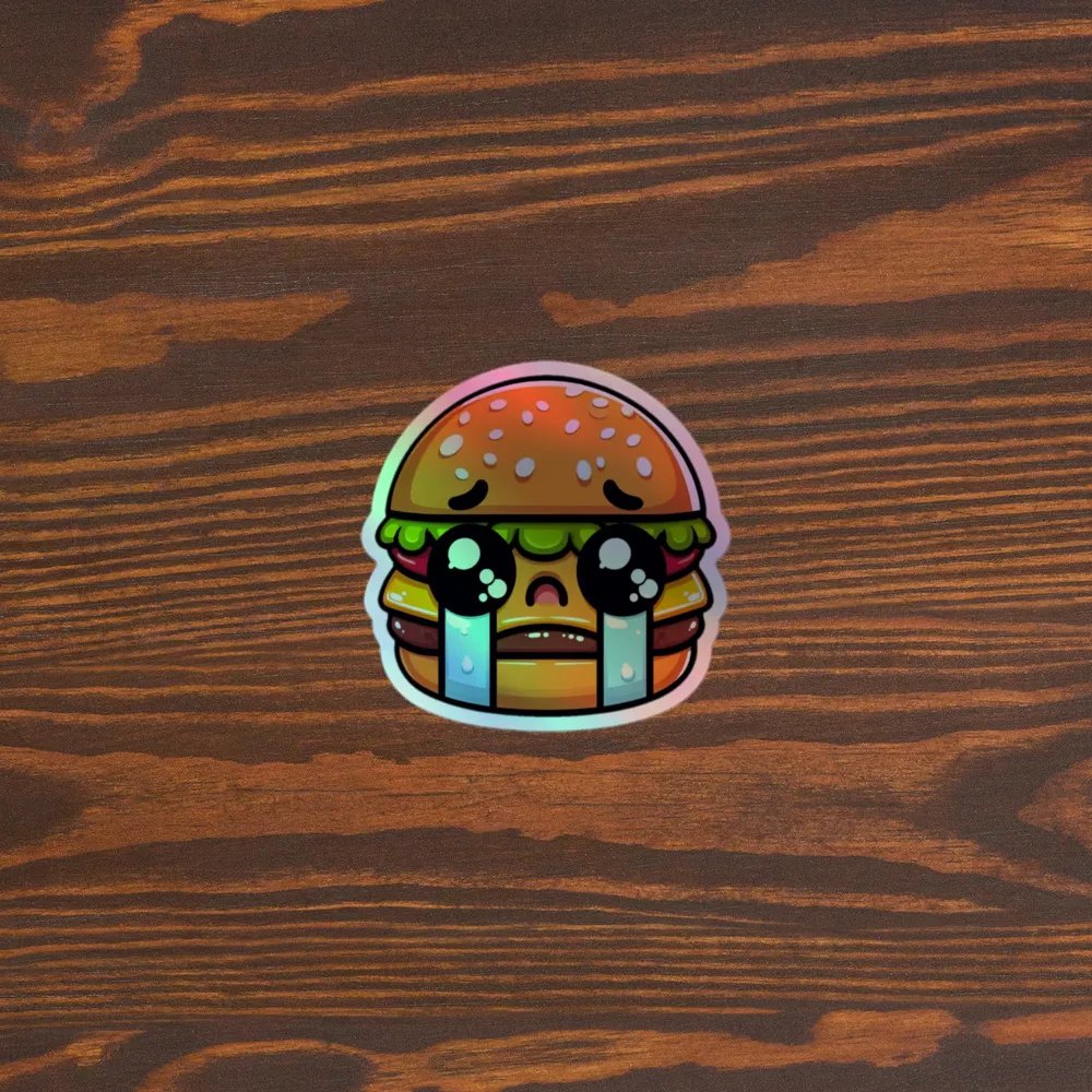Sad Hamburger Holographic Sticker Sheet product image (5)