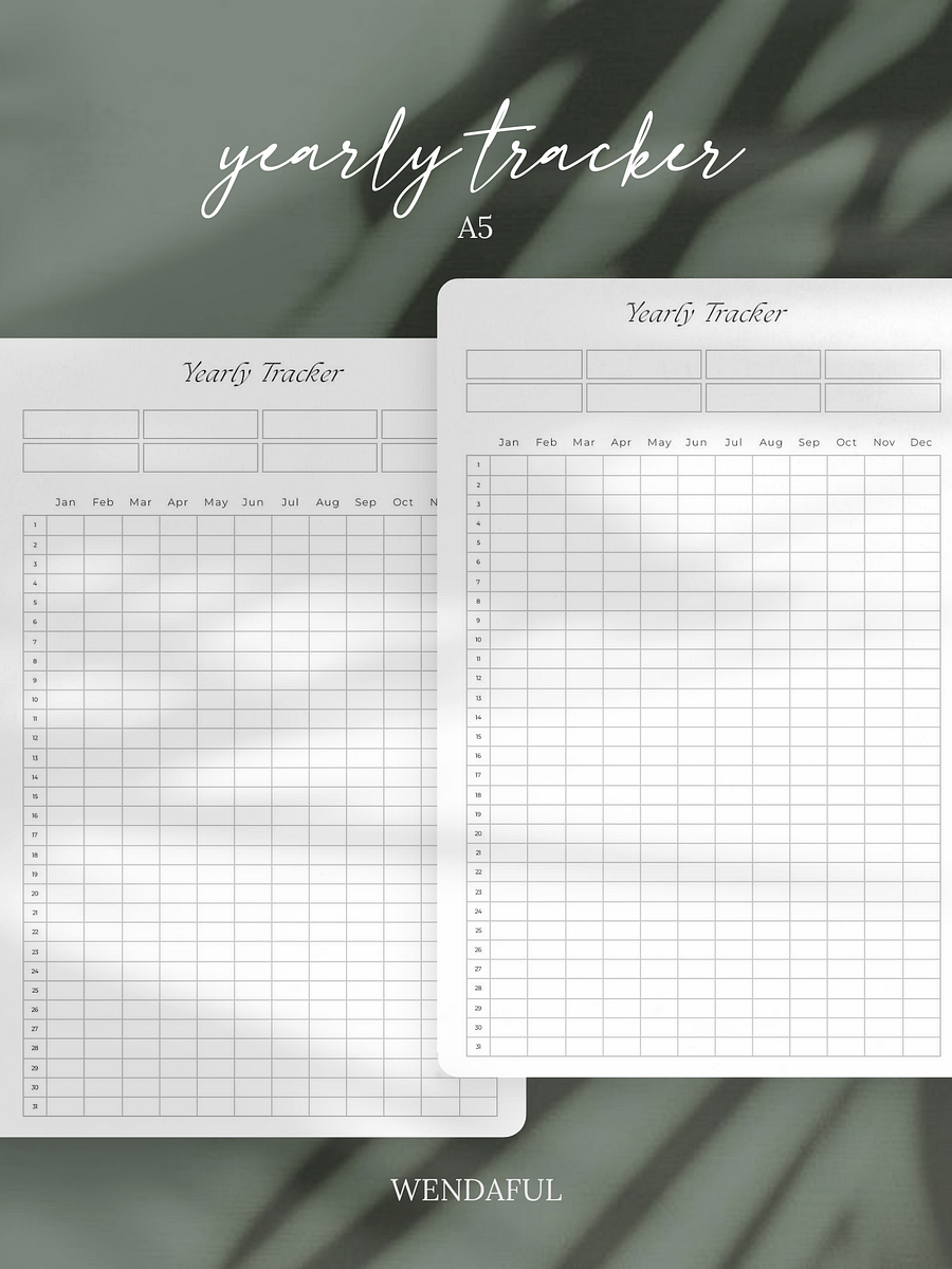 A5 Yearly Tracker Inserts | Year in Pixels Tracker | Visualize Your Year | Printable product image (1)