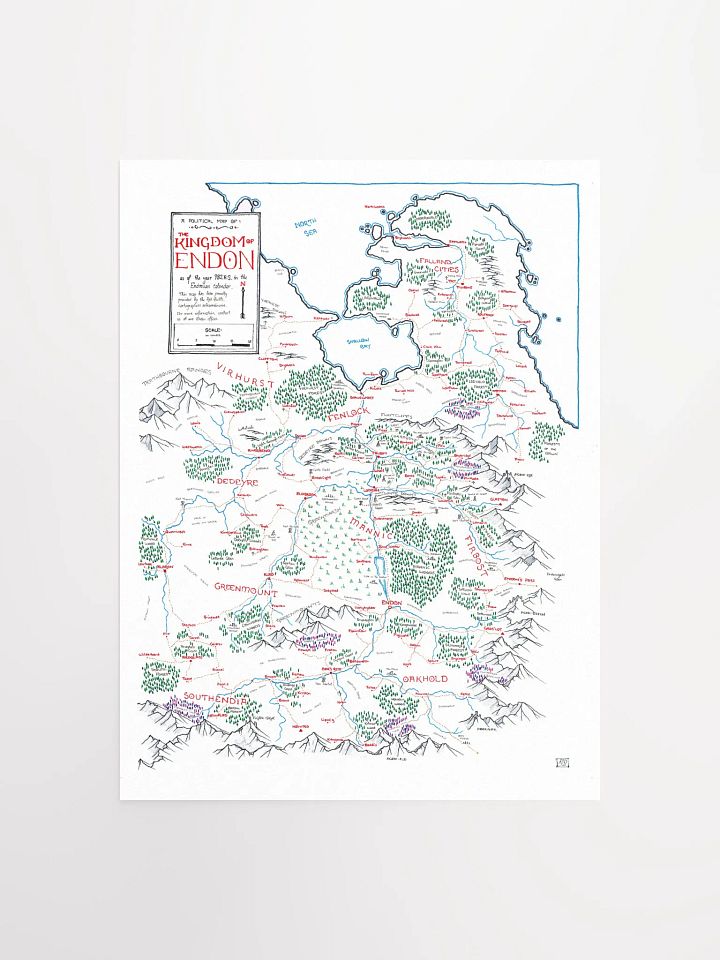 "The Kingdom of Endon" | Printed Map product image (2)