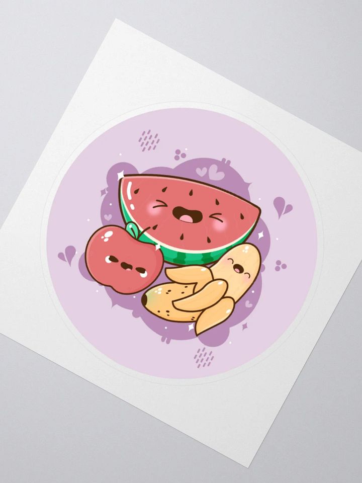 Fruit Doodle Round Kiss Cut Sticker product image (6)