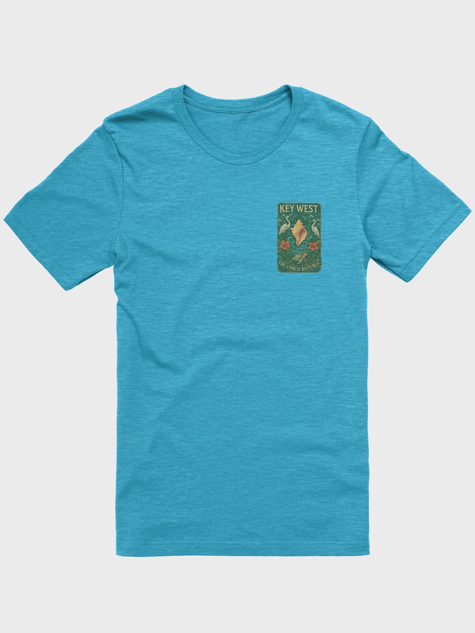 Key West Tropical T-Shirt Ultra Soft Tee with Heron and Turtle Conch Republic Scene product image (2)