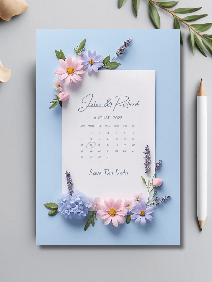 Modern Save The Date Card - Dizynai (DSD-06) product image (1)