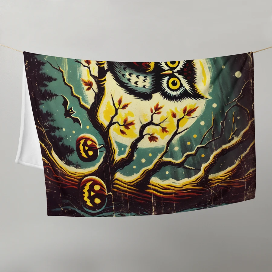 Spooky Owl Full Moon Throw Blanket product image (21)