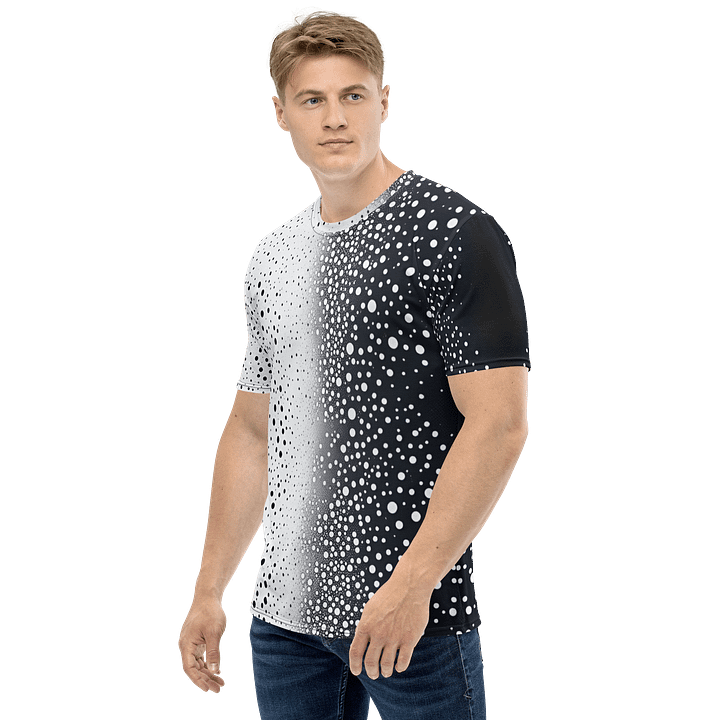 "Eclipse" - Black & White Dotted Fade All-Over Print Tee product image (2)