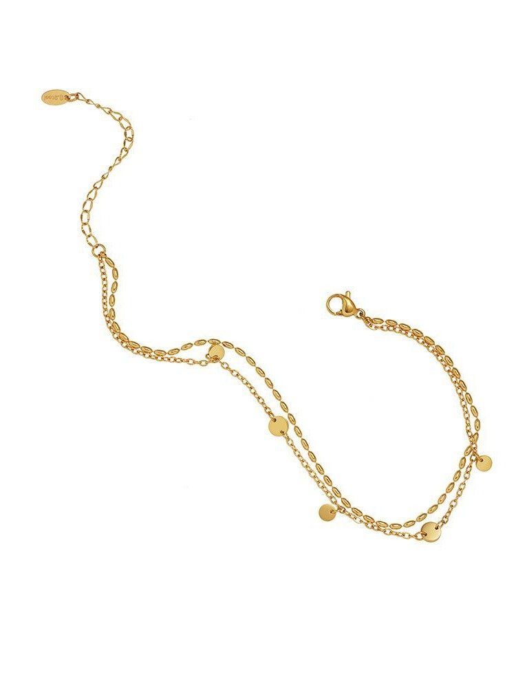 Round Sequin Double Layer Bracelet | 18K Gold Plated product image (1)