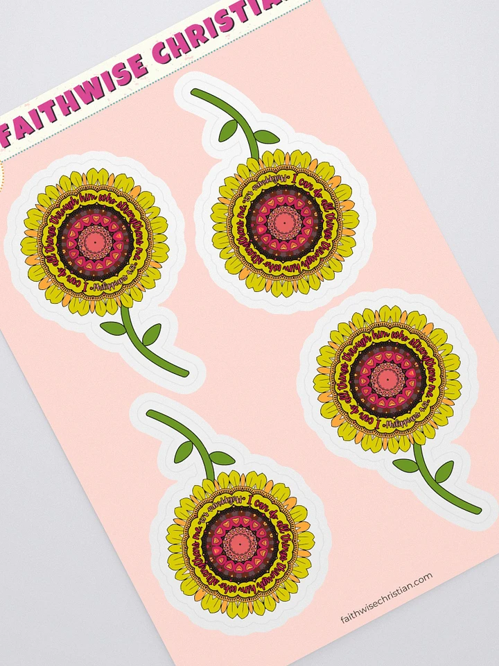 Philippians 4:13 Sunflower Sticker Sheet product image (1)