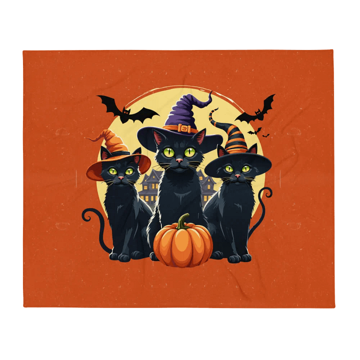 Witchy Cats Halloween Throw Blanket product image (1)