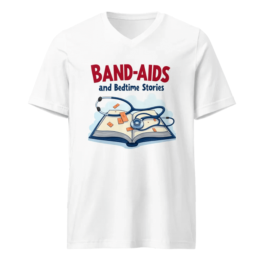 Bedtime Stories and Band-Aids V-Neck Tee product image (5)