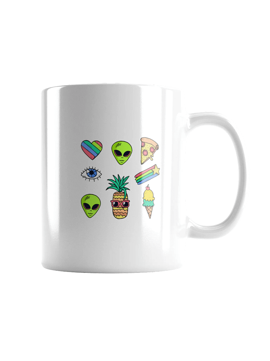 "Martians Take Belfast!" Roswell Aliens White Glossy Mug product image (2)