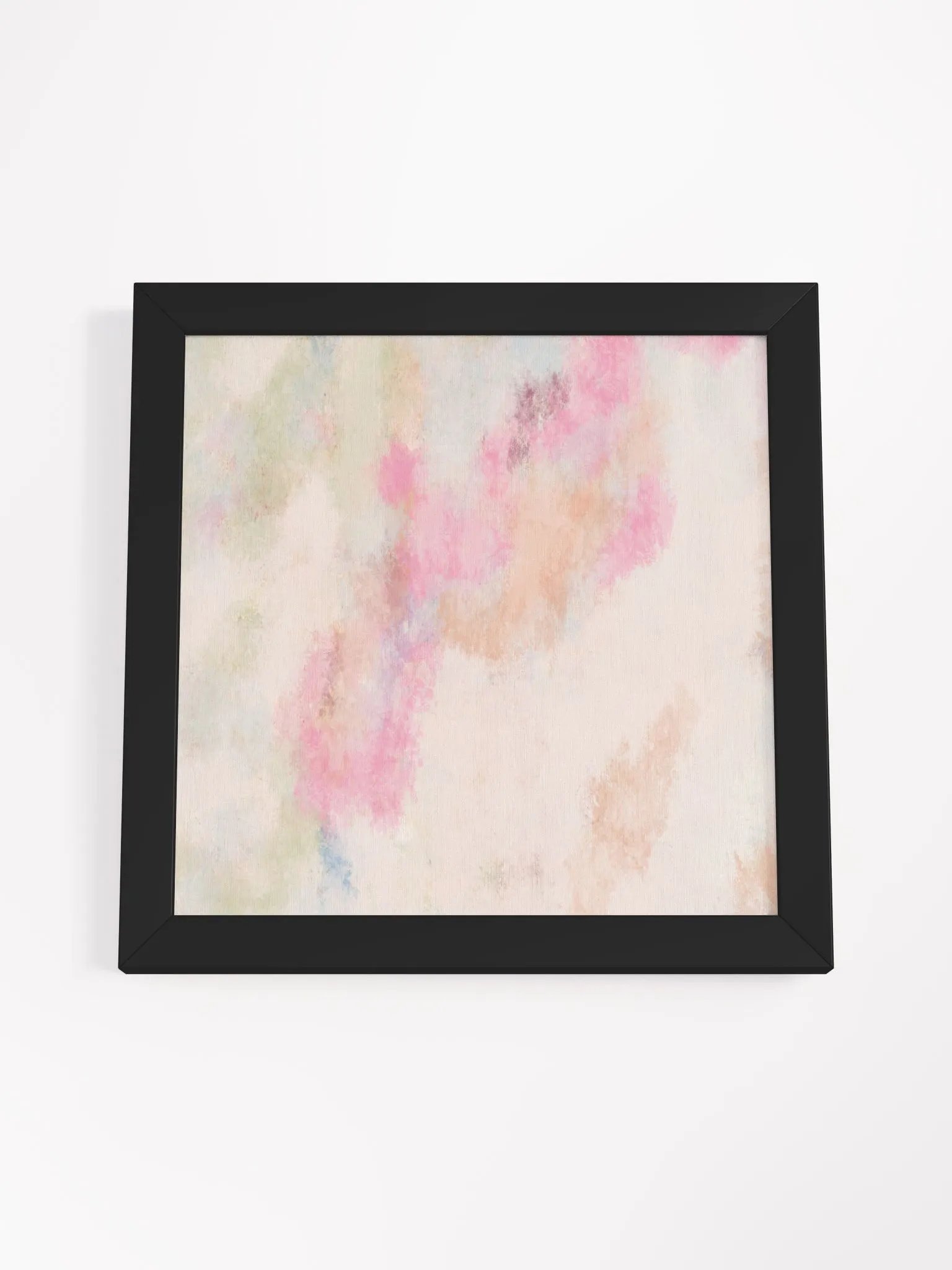 Abstract beige, pink coral green print eclectic boho wall decor pastel colors wall art product image (5)