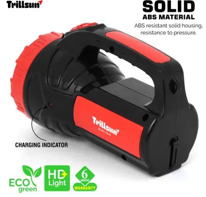 Trillsun Long Range 2 in 1 desk and torch light 5 hrs Torch Emergency Light (Red, Black) product image (2)