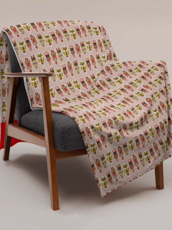Atomic Robot Party - Blanket in Pink and Red product image (2)