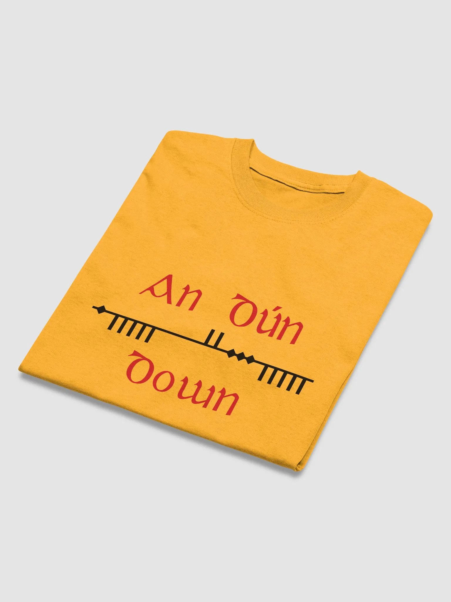 Down/An Dún Scholastic styleOgham , red and Black, Printed T-shirt product image (3)