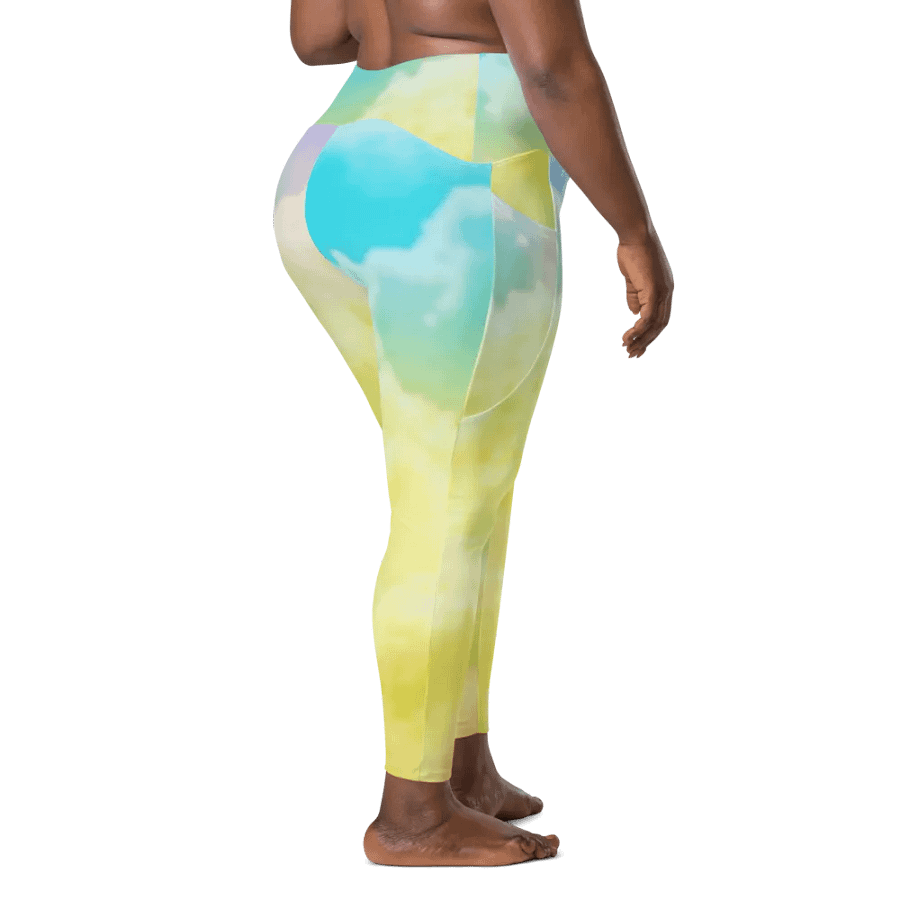 Blur cloud rainbow Design Leggings with Pocket - V8 product image (3)