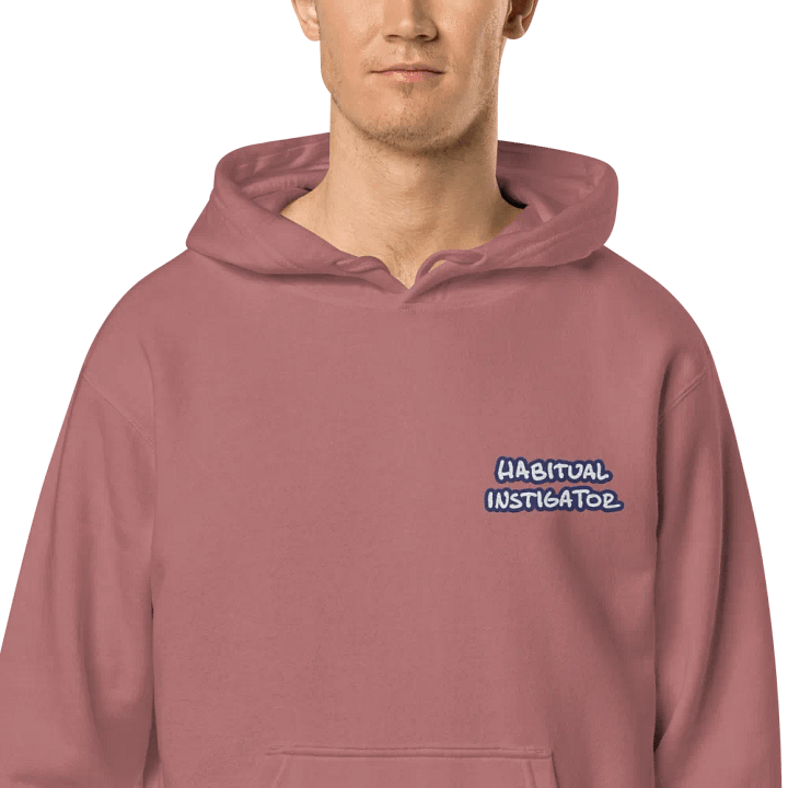 Habitual Instigator (L.C. navy bubble design 2) embroidered pigment hoodie product image (1)