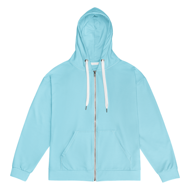 Salt Lake City Ice Blue Solid Color Eco Friendly Unisex Zip Hoodie product image (1)
