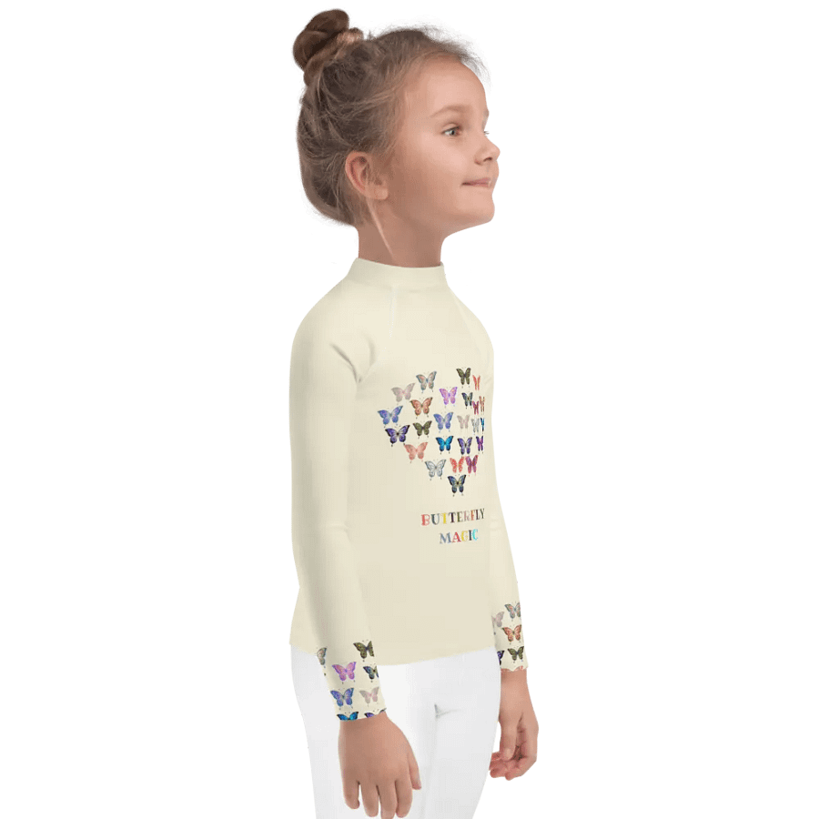 Butterfly Magic Kids Cream Rash Guard product image (4)
