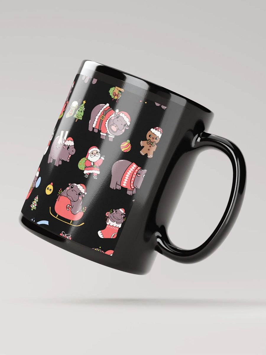 MOODENG'S CHRISTMAS BLACK GLOSSY MUG! product image (3)