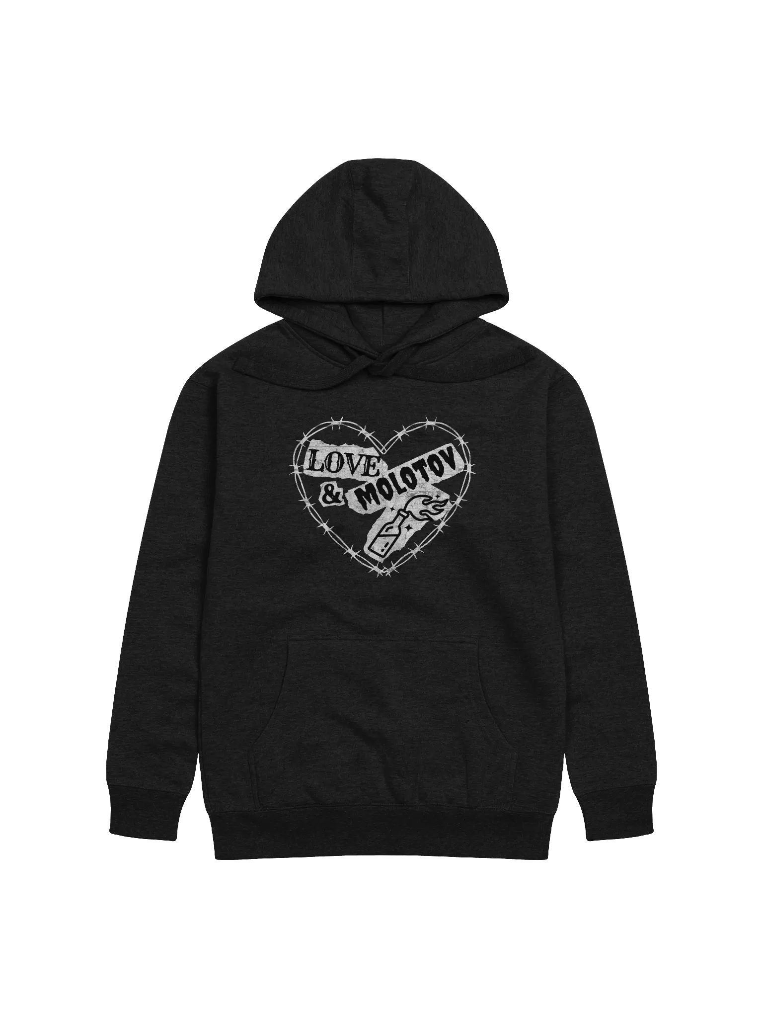 Love & Molotov Rebellion Signature Design Punk Hoodie product image (1)