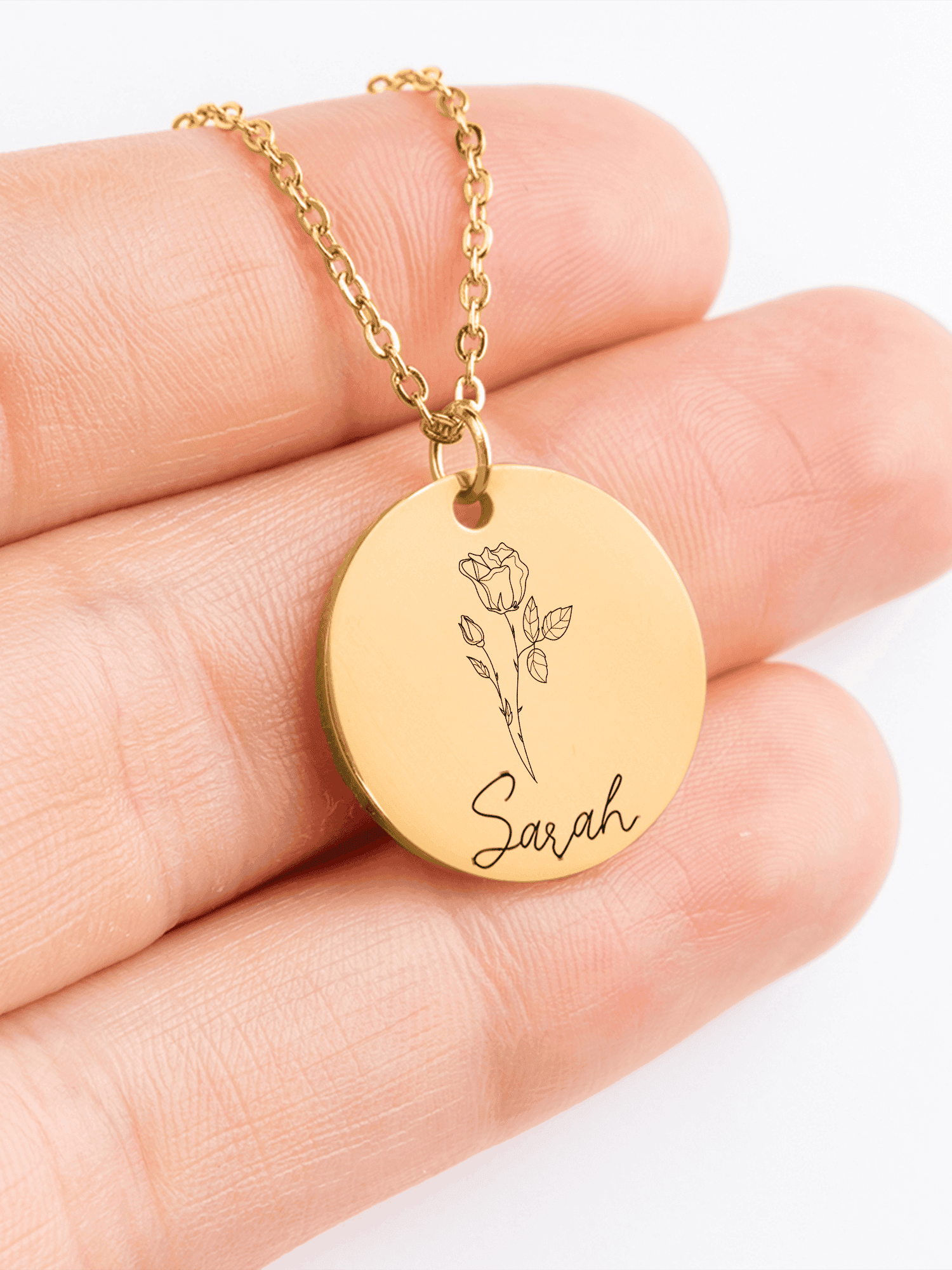 Time to Bloom Necklace - Custom Name & Birth Flower Necklace product image (2)