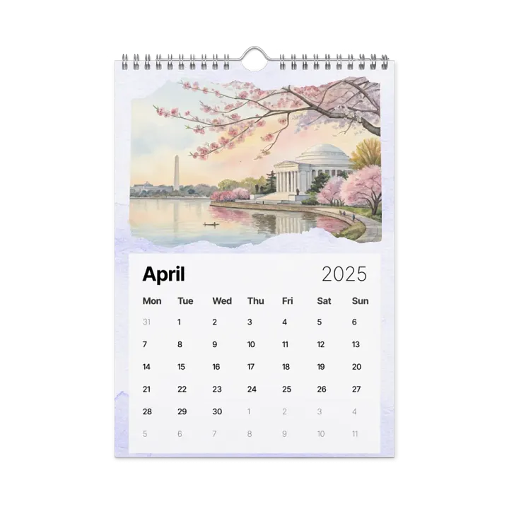 WORLD CAPITALS WATERCOLOR WALL CALENDAR 2025 product image (1)