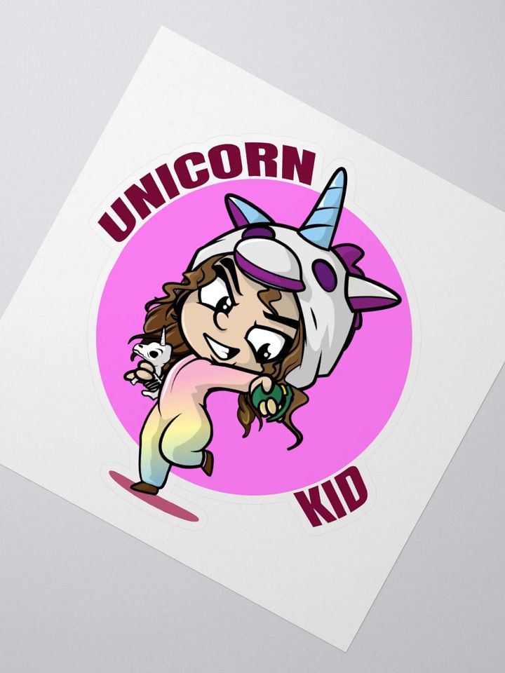 Unicorn Kid Kiss-Cut Sticker Pink product image (5)