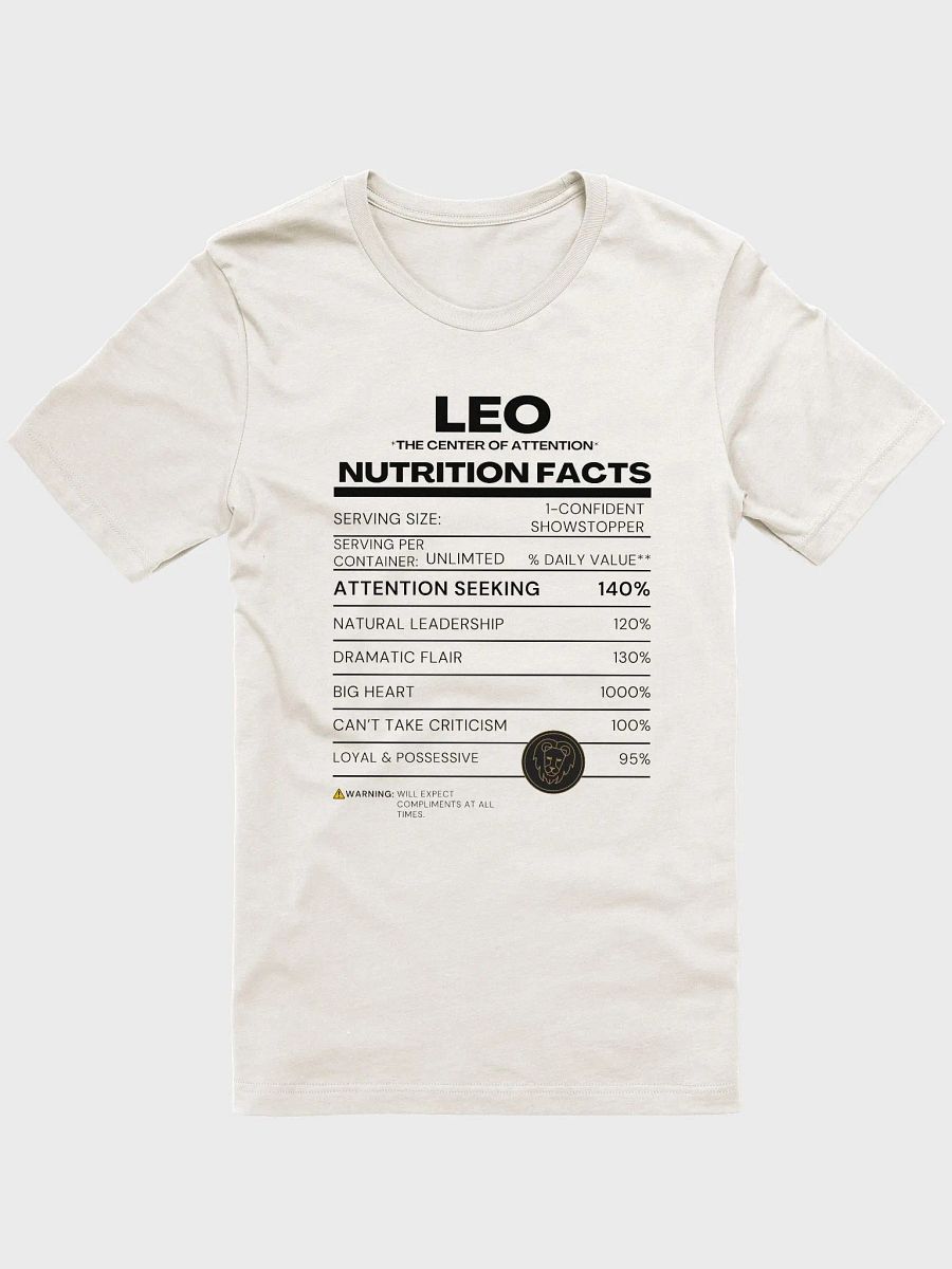 Leo Nutrition Facts T-Shirt product image (1)