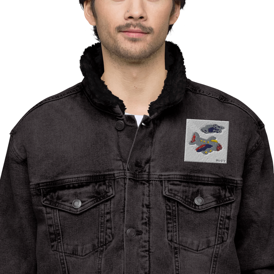 Kid Airplane (Threadfast Apparel Unisex Sherpa Denim Jacket) product image (4)