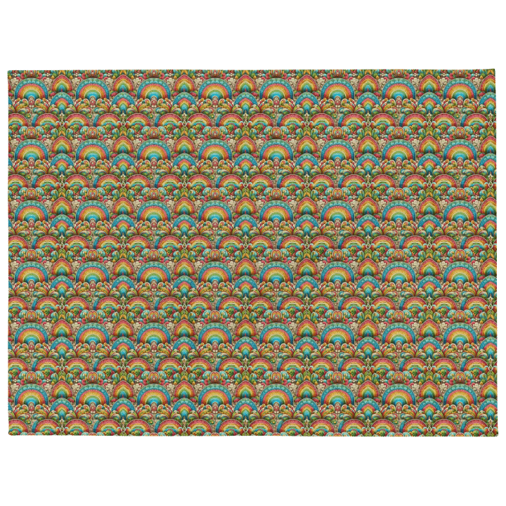 Rainbow Bright Colors Quilt Style Throw Blanket product image (1)