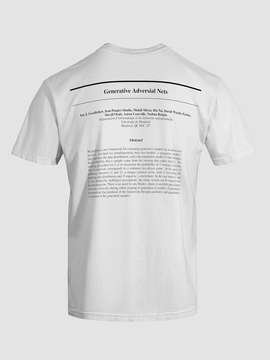Generative Adversial Nets T-Shirt product image (6)
