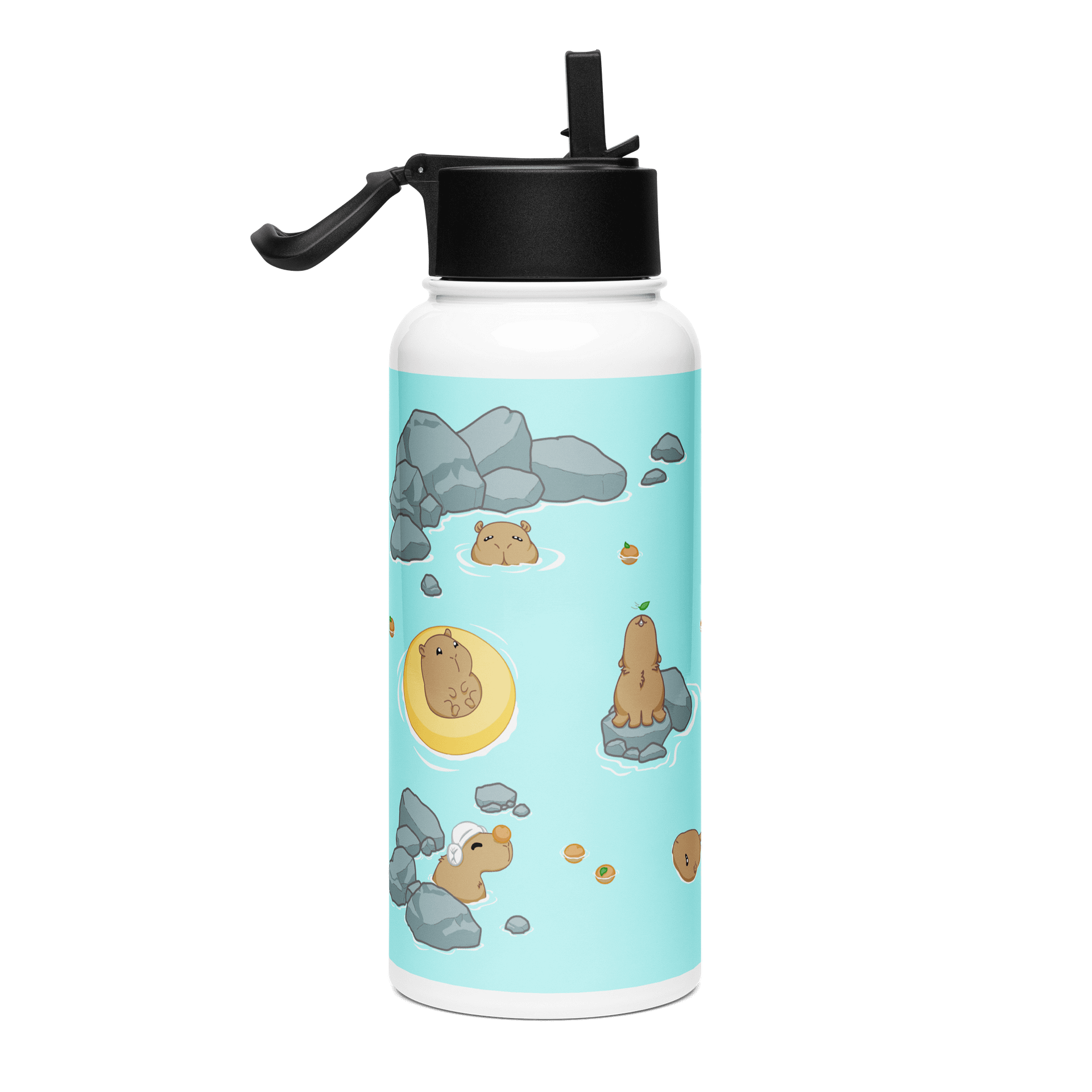 Capybara Spa Paradise Stainless Steel Water Bottle product image (4)
