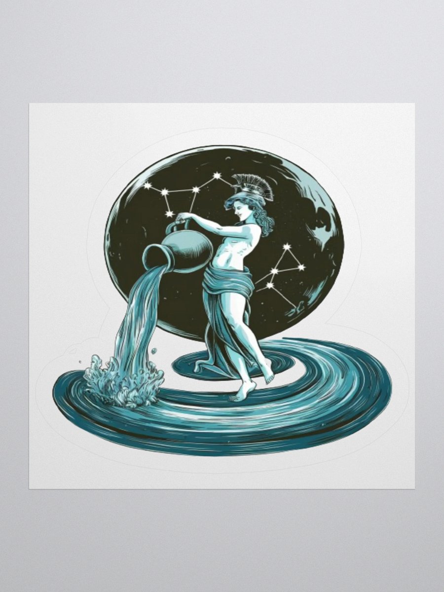 Exclusive Aquarius Celestial Water-Bearer Vinyl Sticker - Zodiac Art product image (2)
