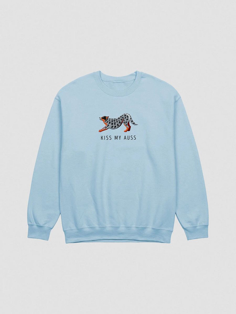 Kiss My Auss Sweatshirt (Embroidered) of an Australian Cattle Dog(Blue Heeler) product image (4)