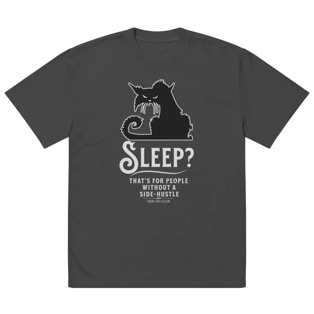 Sleepless Grind: Hustler Cat Oversized Tee product image (5)