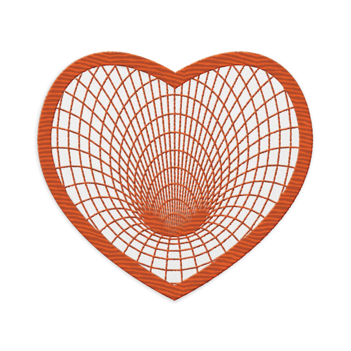 Orange Vortex Heart Embroidered Patches product image (1)