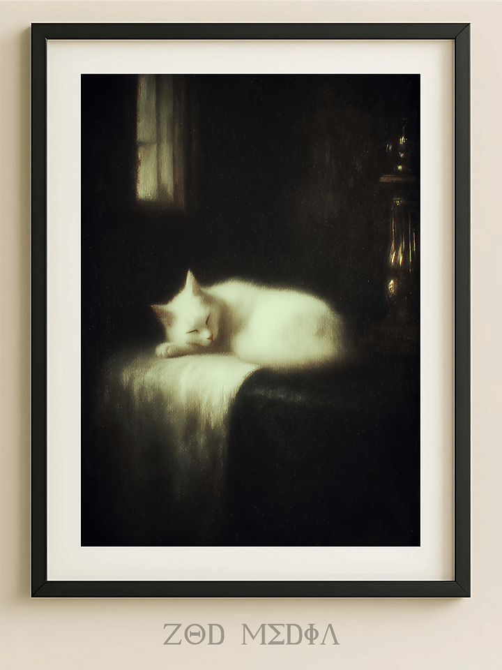 Ethereal Feline – Serene Slumber Art product image (1)