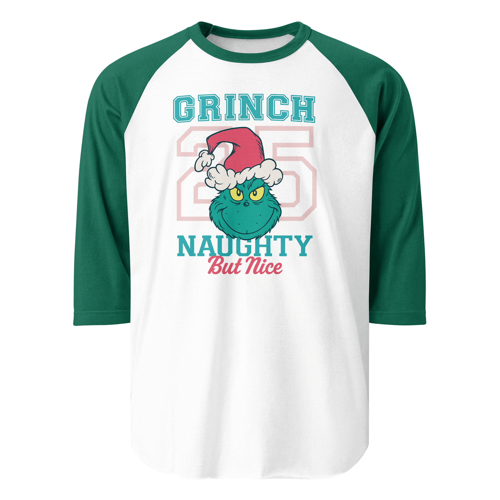 Naughty But Nice Grinch Raglan Tee product image (1)