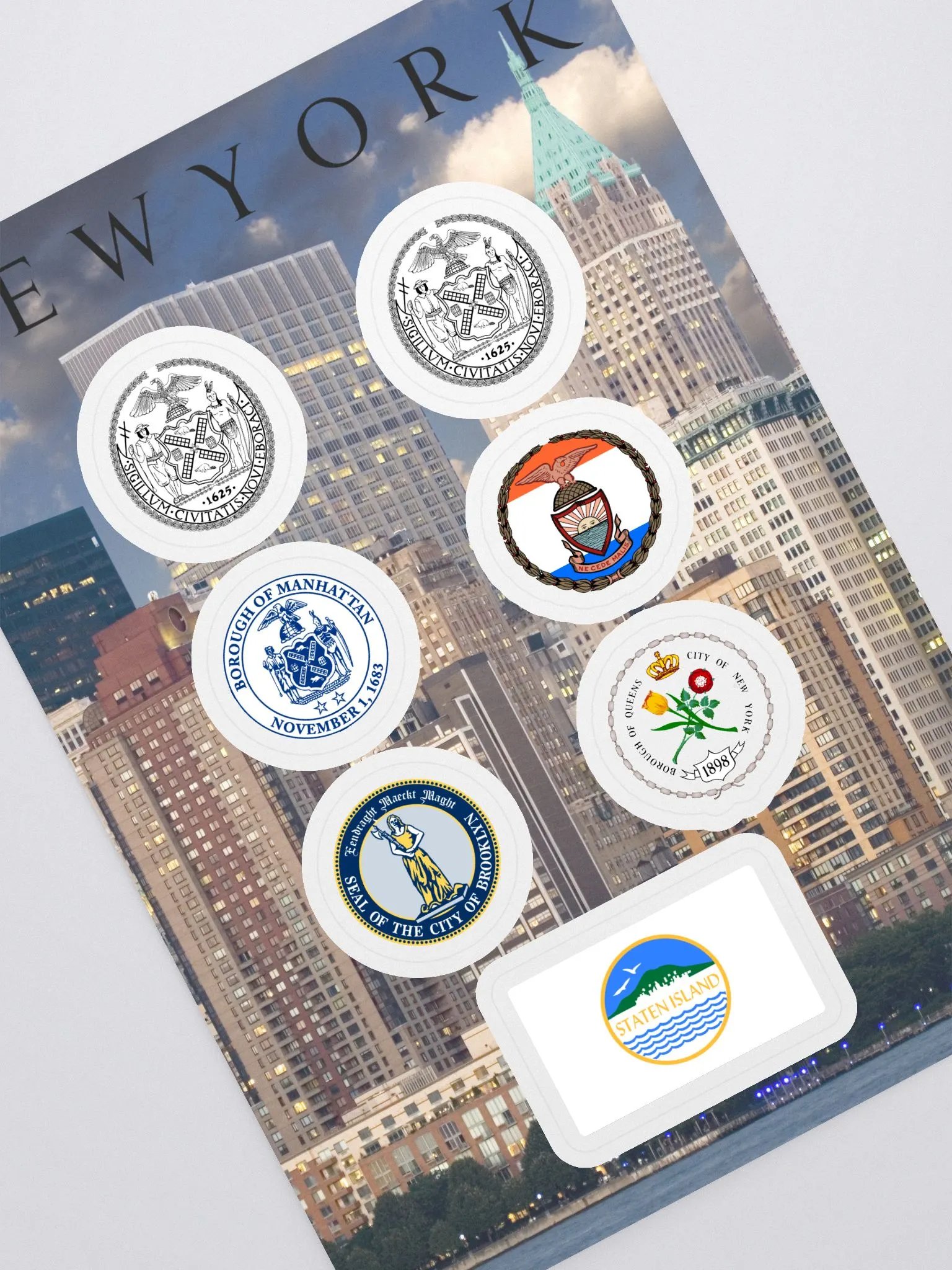 "NYC" 5 Borough Sticker Sheet product image (1)